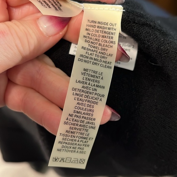 Magaschoni 100% Cashmere Cardigan Sweater Buckle Front Black Size XS - Picture 9 of 11